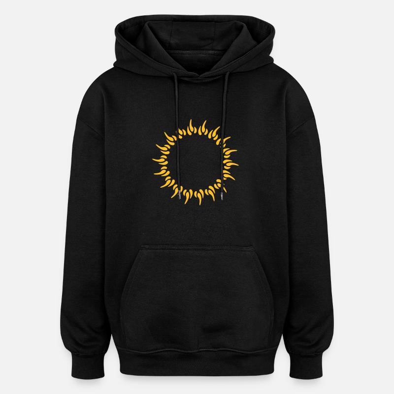 Sonne, Sommer, Frühling - Oversized Unisex Hoodie - Schwarz