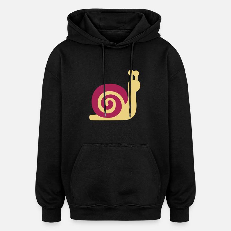 Schnecke - Oversized Unisex Hoodie - Schwarz
