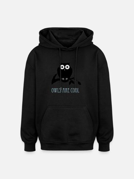 owls are cool - Oversized Unisex Hoodie - black