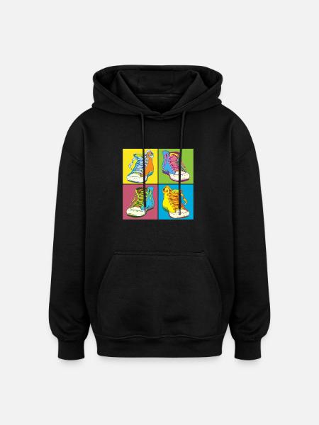 Andy Warhol Pop-Art Schuhe - Oversized Unisex Hoodie - Schwarz