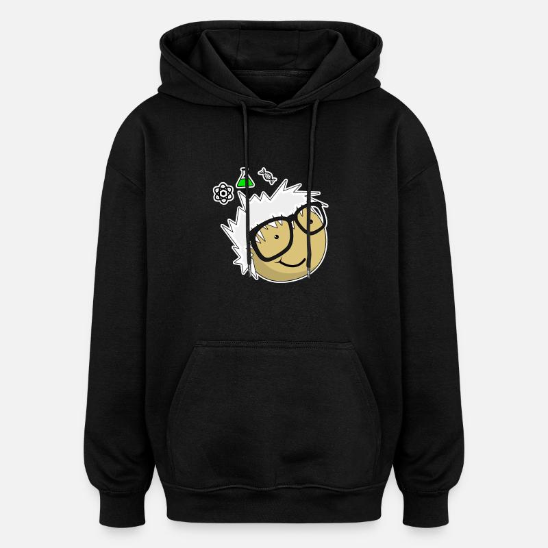 Crazy Nerd - Oversized Unisex Hoodie - Schwarz