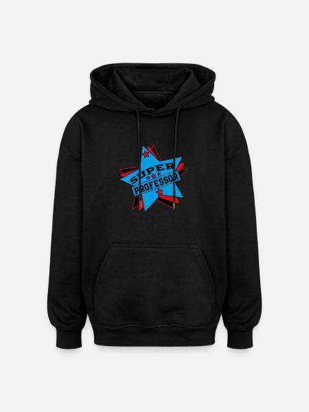 Super PROFESSOR - Sweat à capuche oversize unisexe - noir
