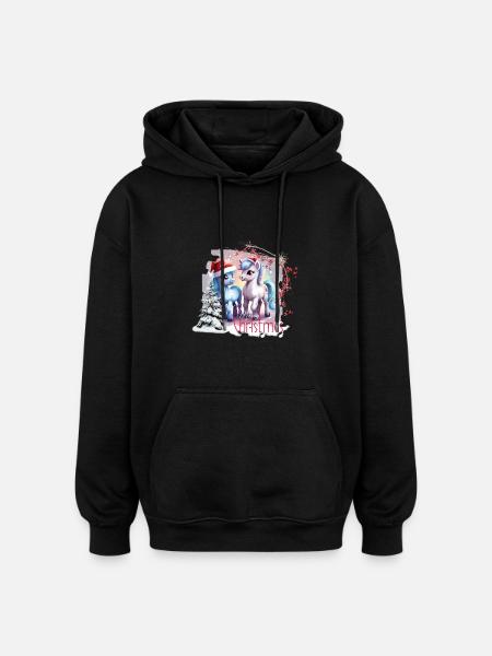 MerryChristmasPonys - Oversized Unisex Hoodie - Schwarz