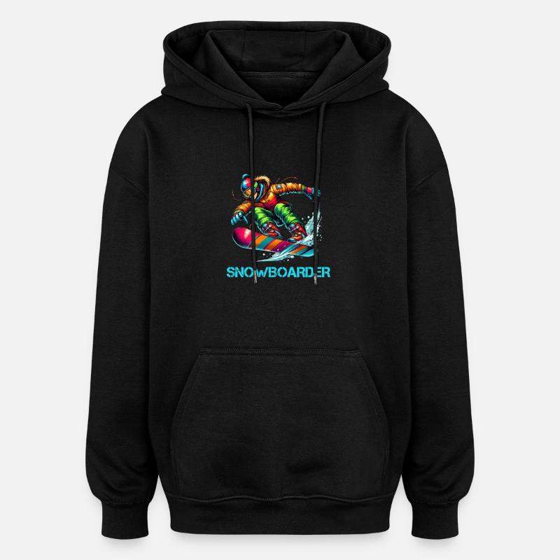 Snowboarders - Sweat à capuche oversize unisexe - noir