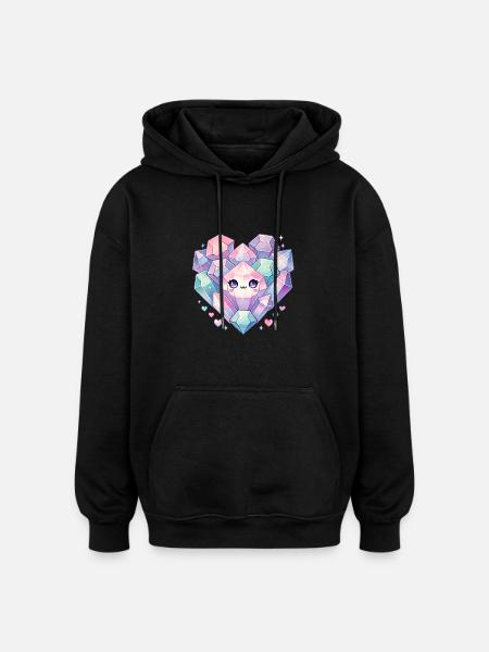 Crystals - Oversized Unisex Hoodie - black