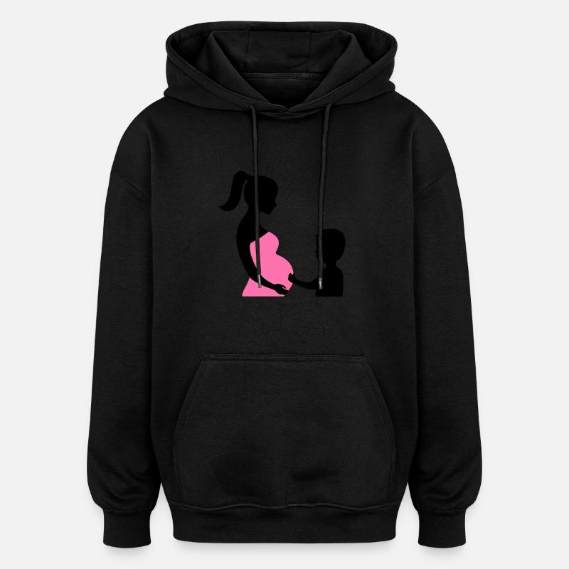 Schwanger mit Sohn - Oversized Unisex Hoodie - Schwarz