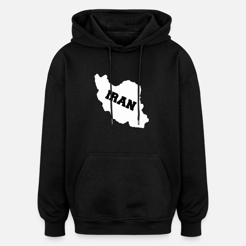 Iran - Sweat à capuche oversize unisexe - noir