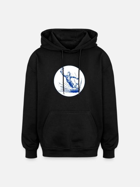 Goalkeeper (blue and white) - Oversized Unisex Hoodie - black