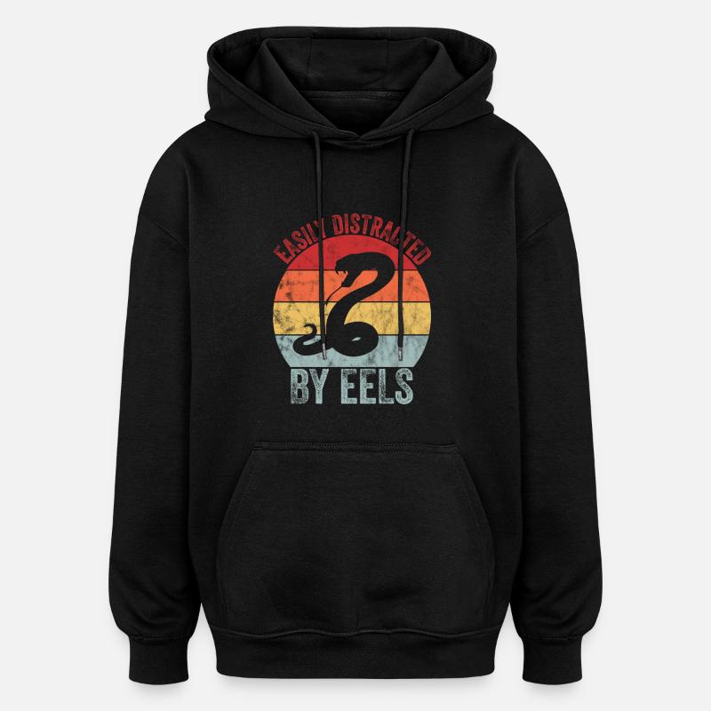Distracted by eels - Oversized Unisex Hoodie - black