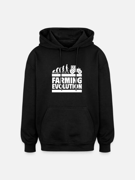 Landwirtschafts-Evolution Perfekt für Bauern - Oversized Unisex Hoodie - Schwarz