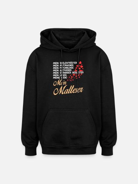 Malteser - Mein - Oversized Unisex Hoodie - Schwarz