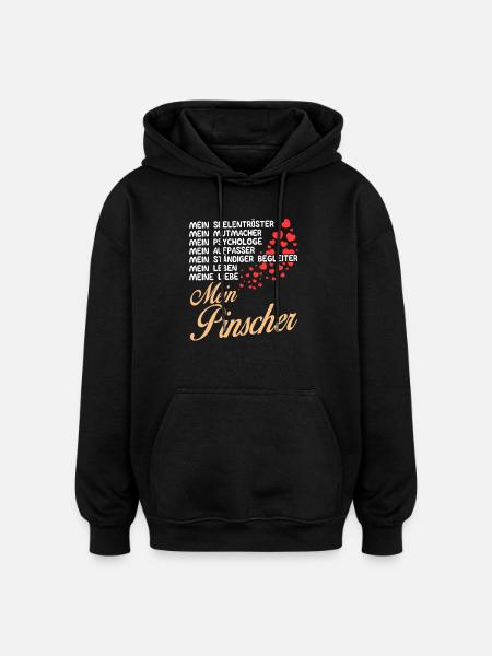 Pinscher - Mein - Oversized Unisex Hoodie - Schwarz