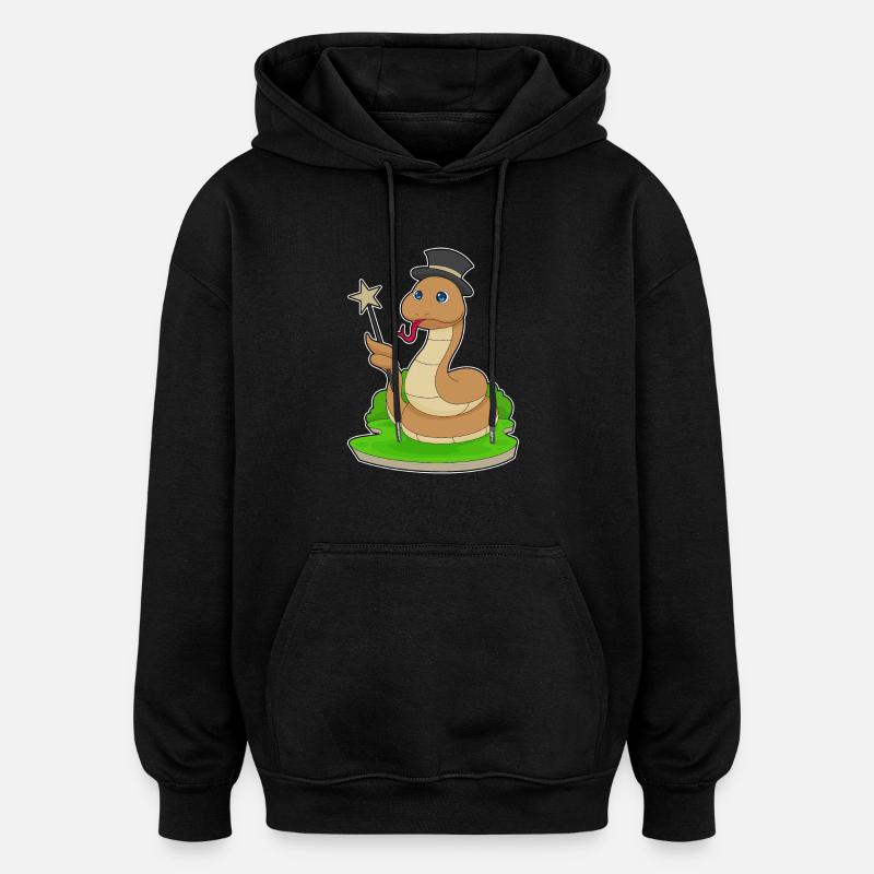 Snake Wizard Wand - Oversized Unisex Hoodie - black