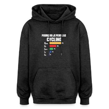 Radtrikot I Can't I Cycling - Oversized Unisex Hoodie - Anthrazit - Vorne - Noah (186cm)