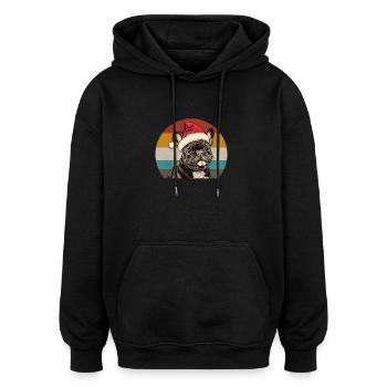 Franzözische Bulldoge Weihnachten Hundeliebhaber - Oversized Unisex Hoodie - Schwarz - Vorne - Noah (186cm)