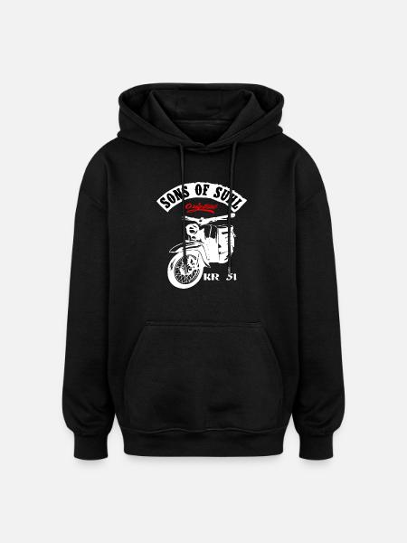Simson Schwalbe Moped KR 51 - Oversized Unisex Hoodie - Schwarz