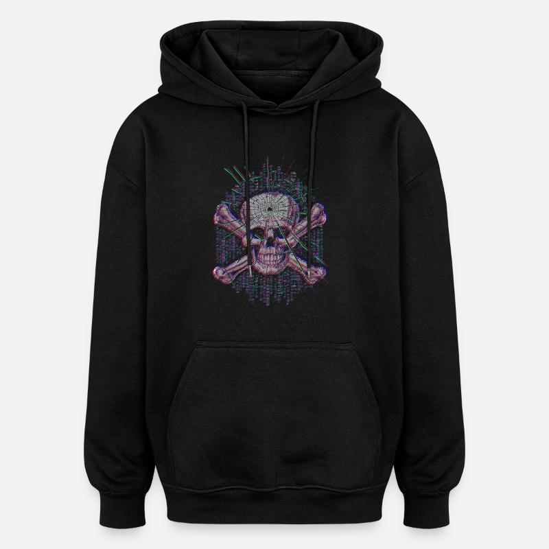 Fatal Error (Skull) - Oversized Unisex Hoodie - black