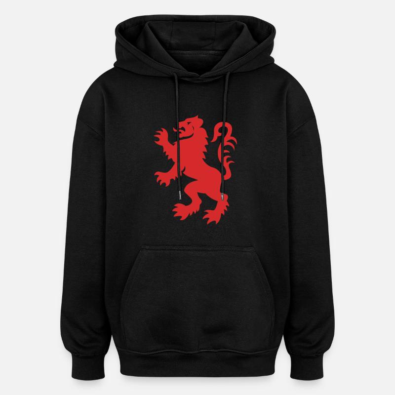 Red Lion Rampant - Oversized Unisex Hoodie - black
