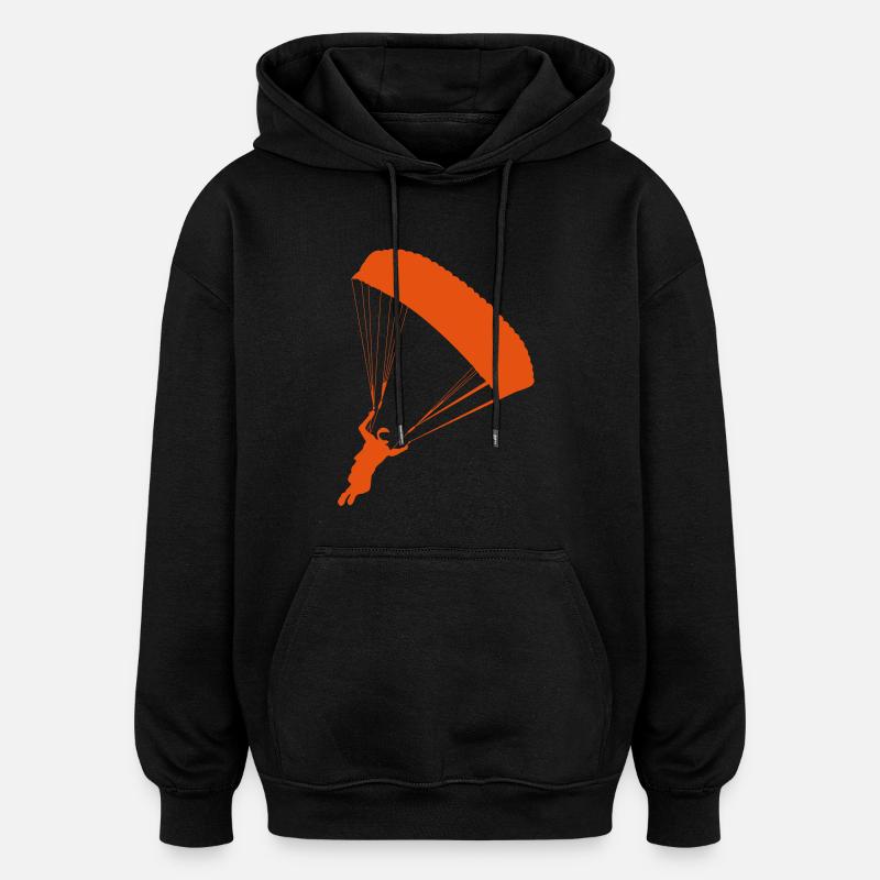 Kappe_Helm_orange - Oversized Unisex Hoodie - Schwarz