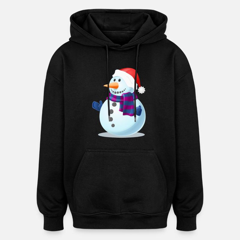 Schneemann - Oversized Unisex Hoodie - Schwarz