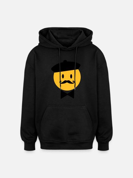 france - Sweat à capuche oversize unisexe - noir