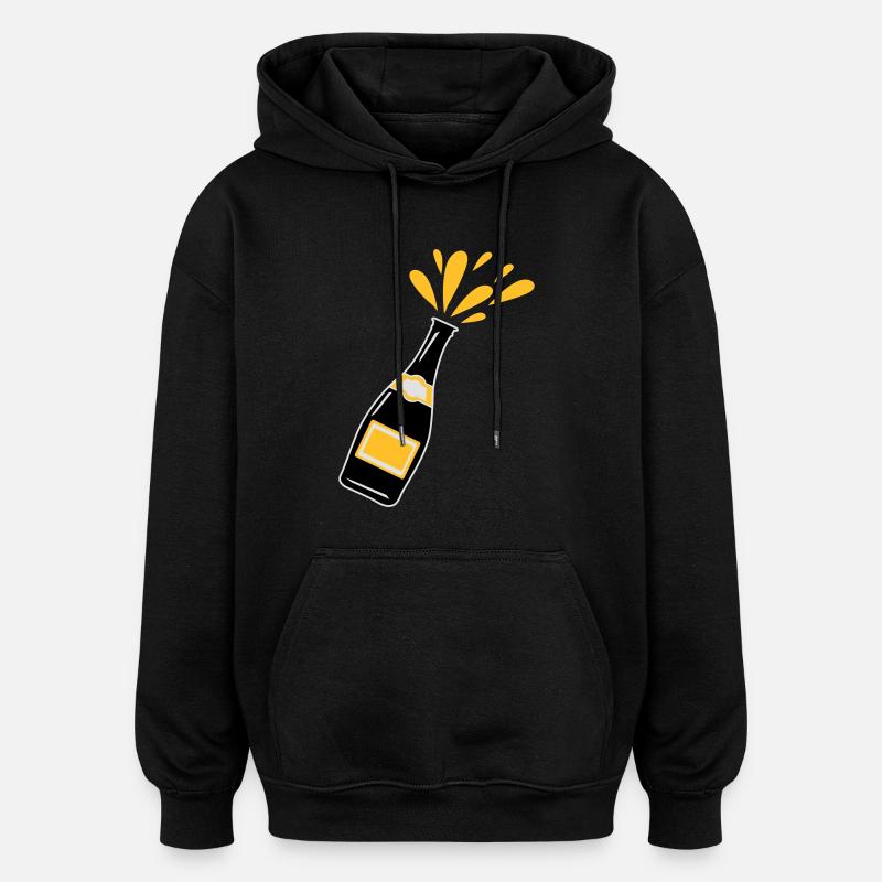 schampus - Sweat à capuche oversize unisexe - noir