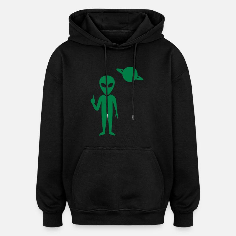 Alien - Sweat à capuche oversize unisexe - noir