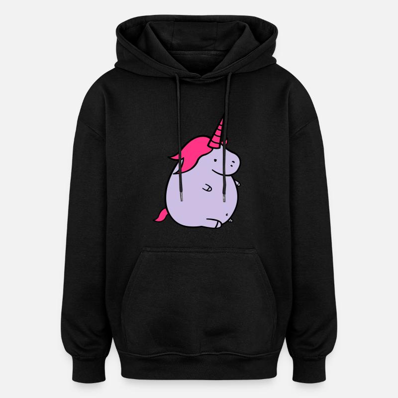 fat_unicorn_02 - Sweat à capuche oversize unisexe - noir