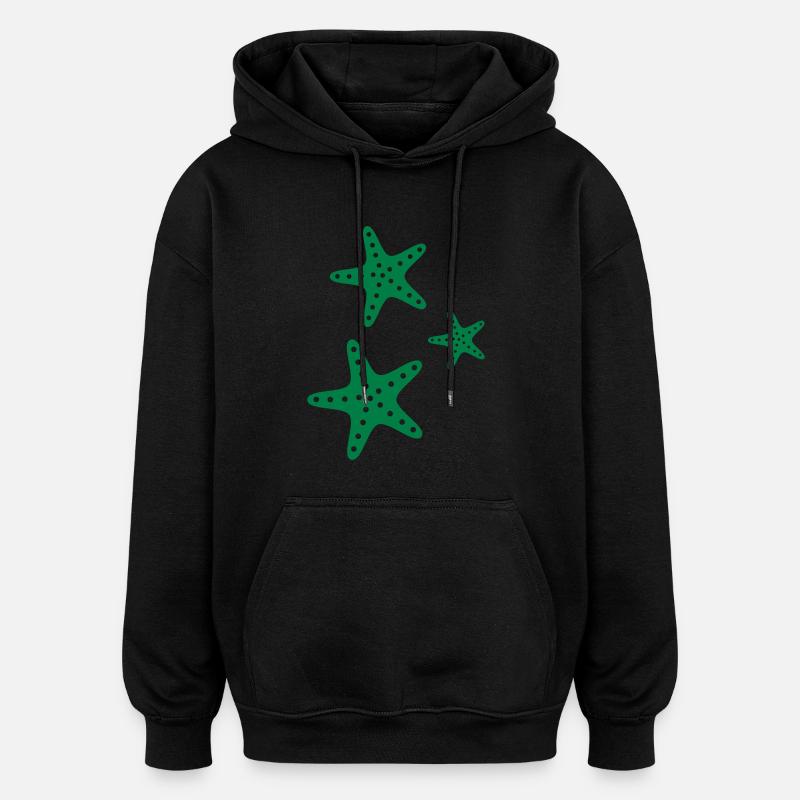 Étoile de mer - Sweat à capuche oversize unisexe - noir