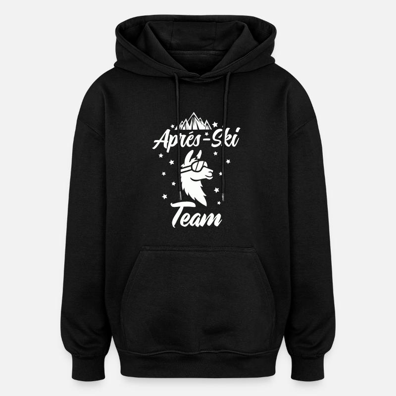 Équipe d’après-ski Lama - Sweat à capuche oversize unisexe - noir