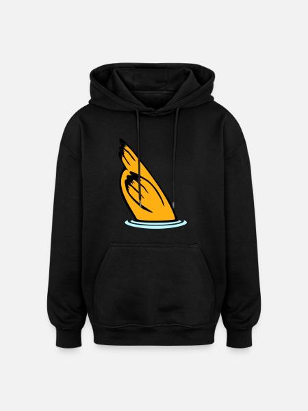 Canard tête dans l’eau, queue en l’air - Sweat à capuche oversize unisexe - noir
