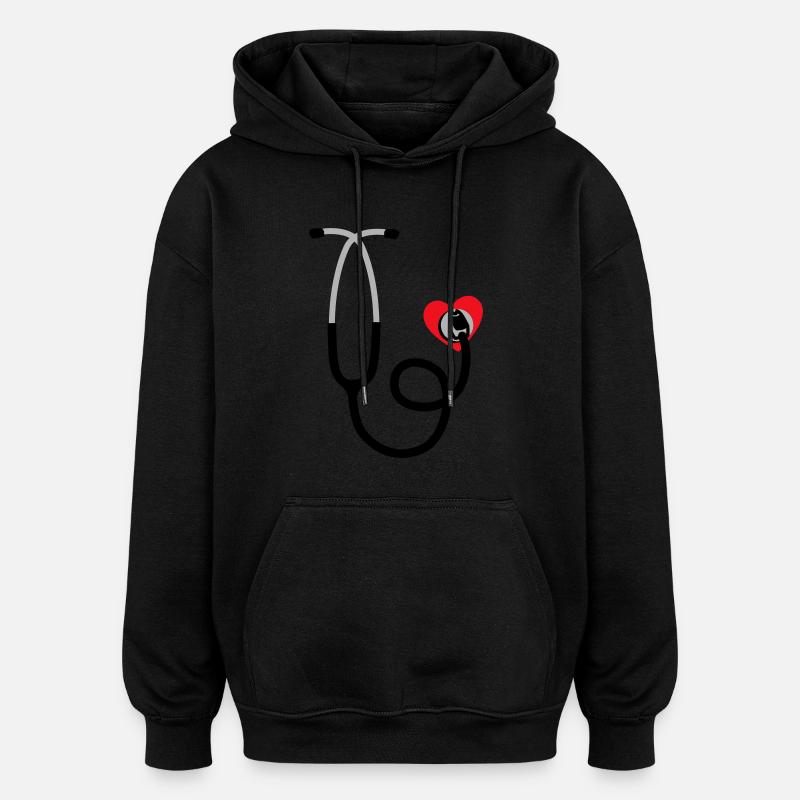 dr love - Sweat à capuche oversize unisexe - noir
