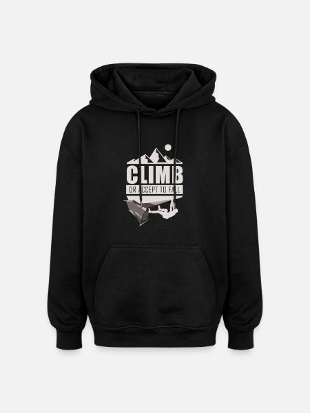 Climb climbing bouldering - Oversized Unisex Hoodie - black