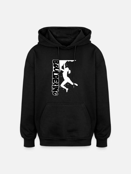 Boulder Print Women - White - Oversized Unisex Hoodie - black