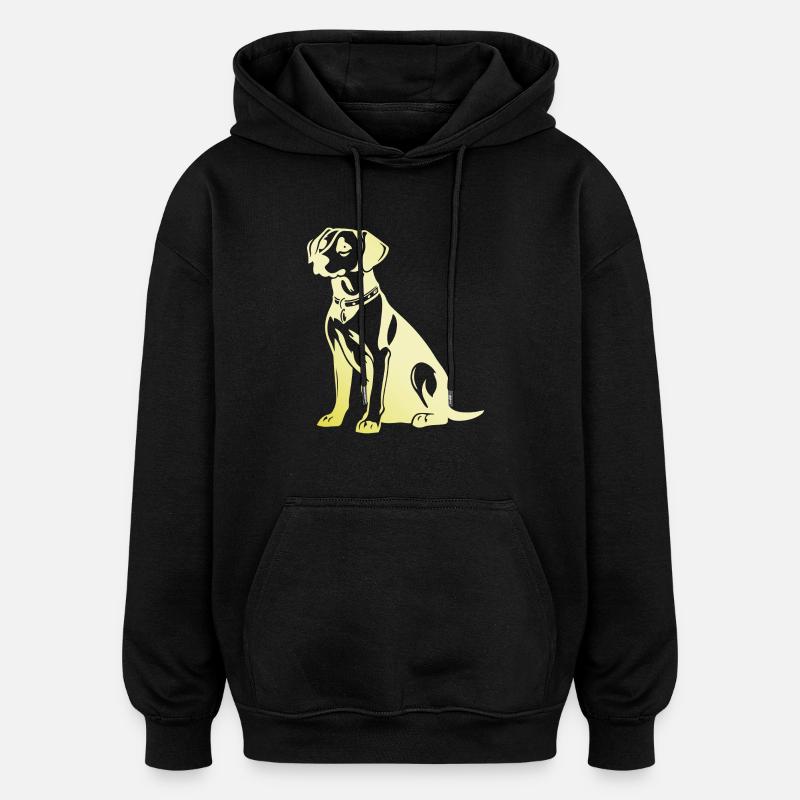 Silhouette de chien beagle - Sweat à capuche oversize unisexe - noir