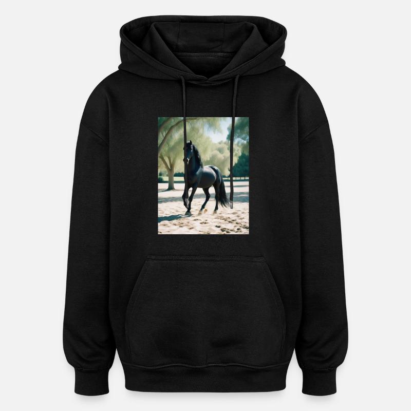 PRÉ - Sweat à capuche oversize unisexe - noir