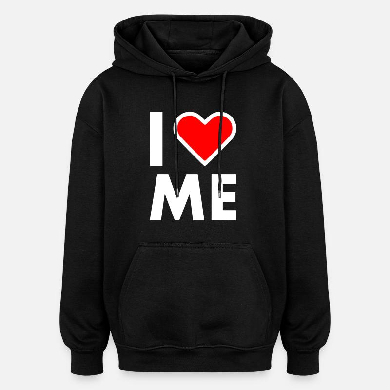 I love me - Sweat à capuche oversize unisexe - noir