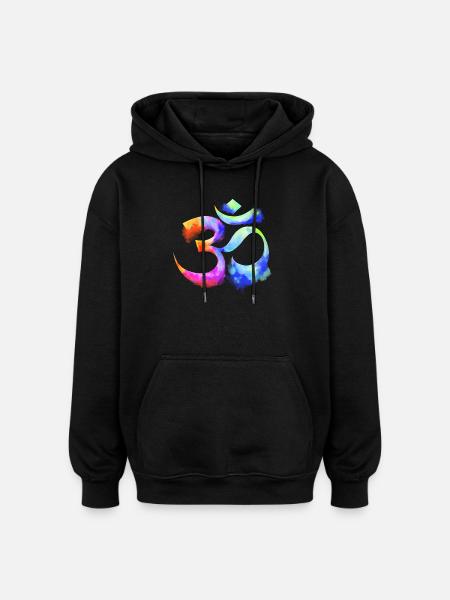 Om arcenciel Aquarell - Oversized Unisex Hoodie - Schwarz