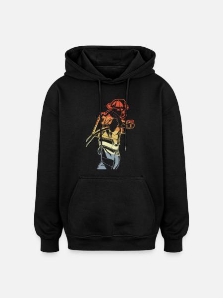 Fireman - Oversized Unisex Hoodie - black