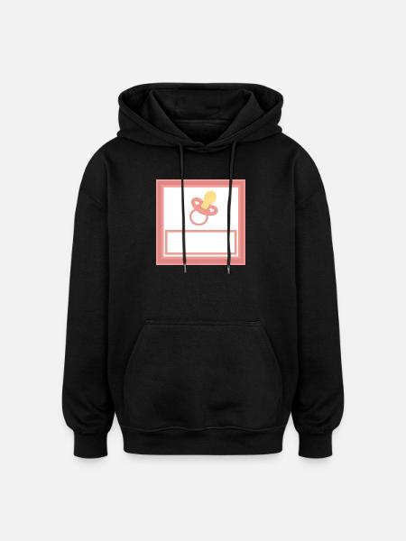 Personalize your own baby template - Oversized Unisex Hoodie - black