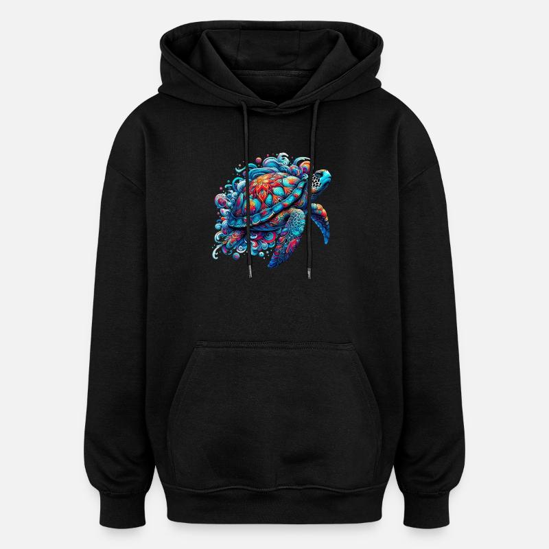 Turtle - Oversized Unisex Hoodie - black