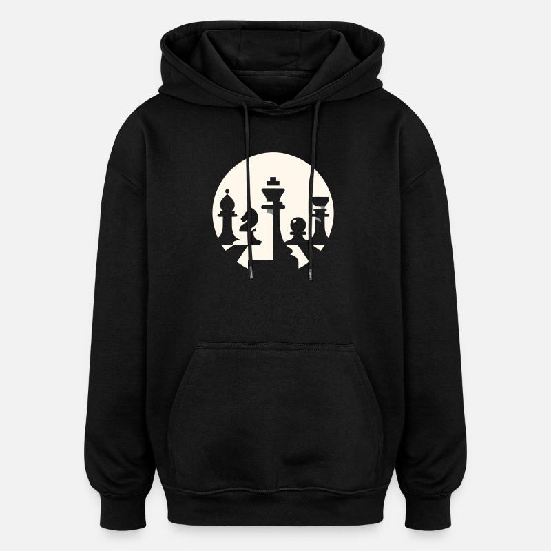 Résumé d’échecs - Sweat à capuche oversize unisexe - noir