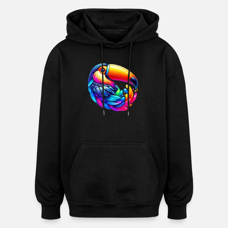 Tukan - Oversized Unisex Hoodie - Schwarz