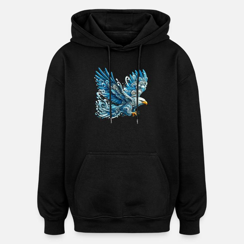 Adler - Oversized Unisex Hoodie - Schwarz