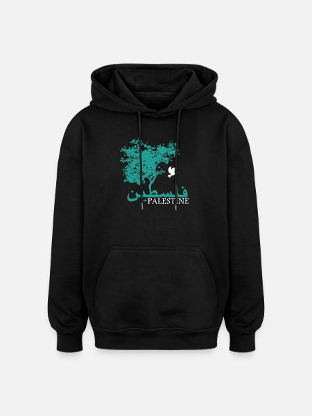 Olivetree Peace Palestine - Oversized Unisex Hoodie - black