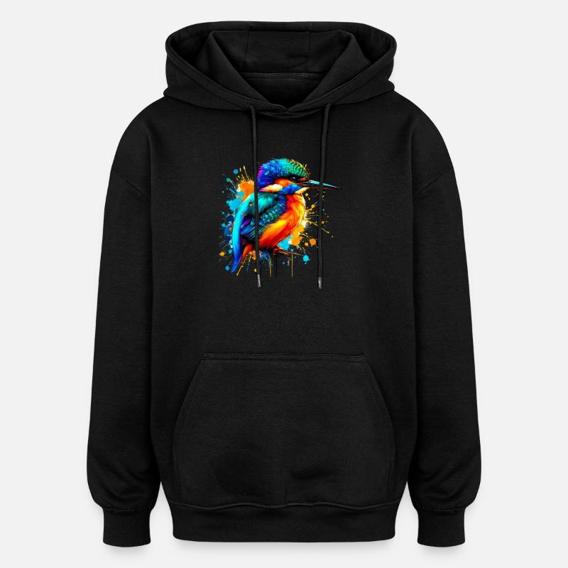 Eisvogel - Oversized Unisex Hoodie - Schwarz