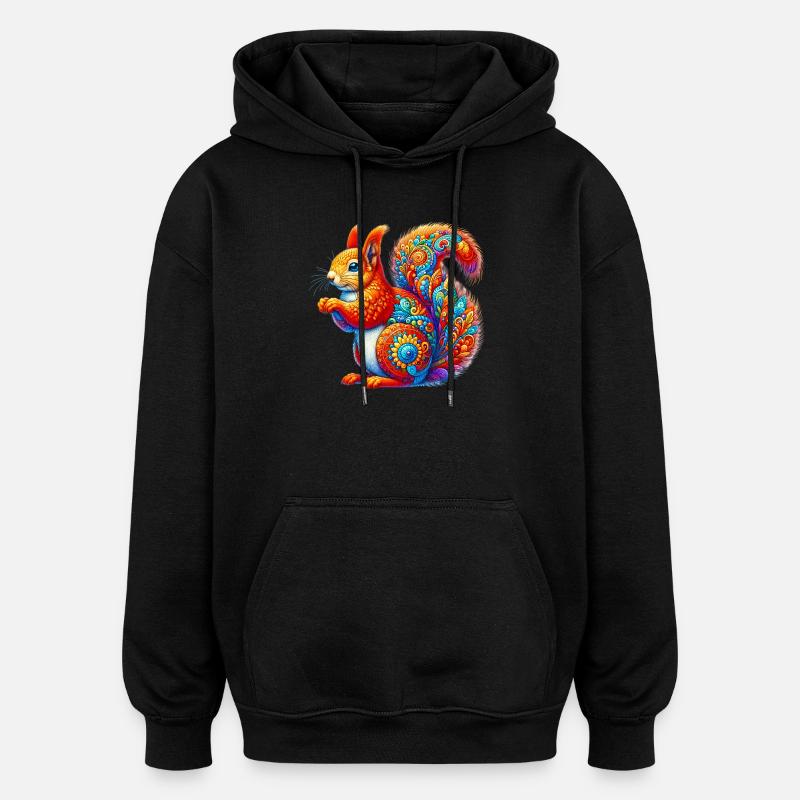 Eichhörnchen - Oversized Unisex Hoodie - Schwarz