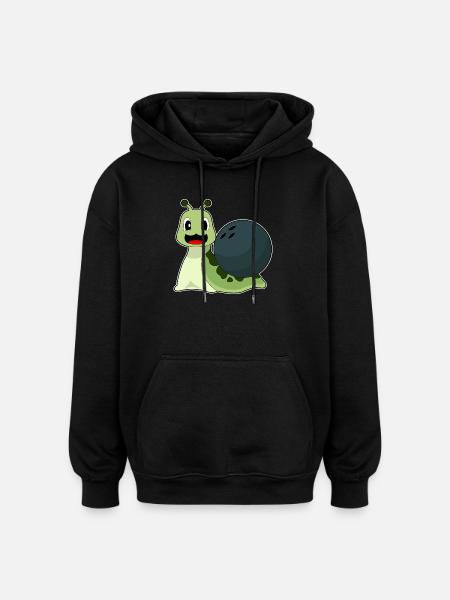 Snail Bowling Bowling Ball - Oversized Unisex Hoodie - black