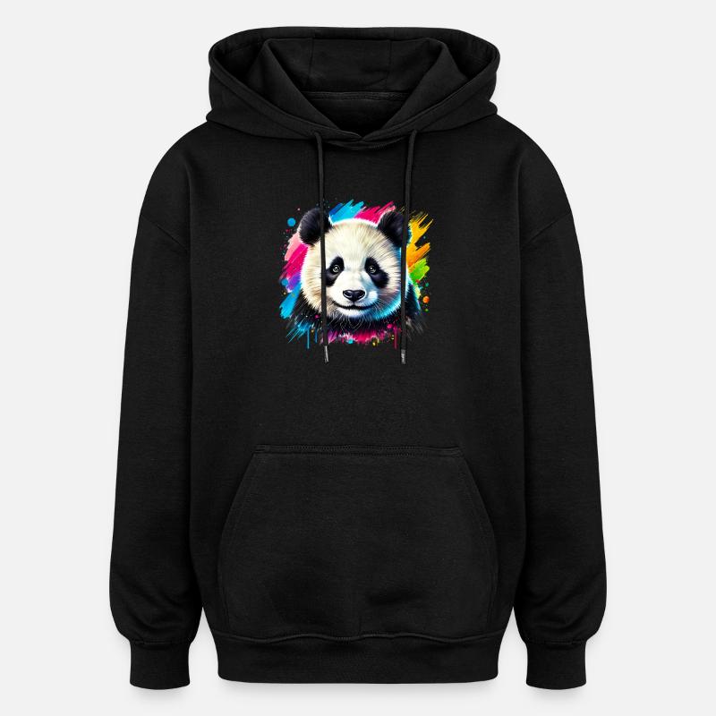 Panda - Oversized Unisex Hoodie - Schwarz