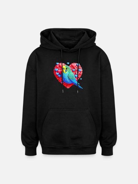 Welliheart (01) - Oversized Unisex Hoodie - black